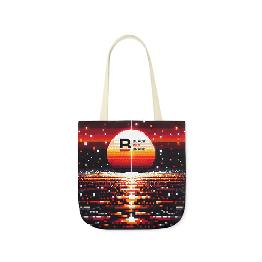 Sunset Vibe Canvas Tote Bag with 5-Color Straps