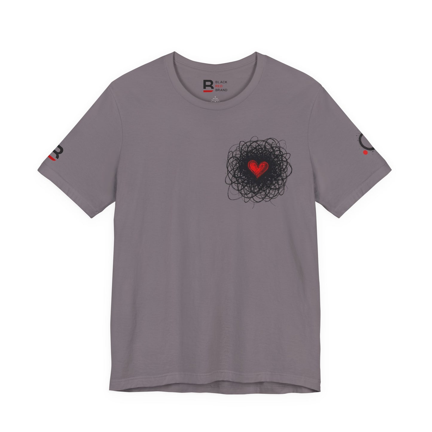 Black Red Doodle Heart