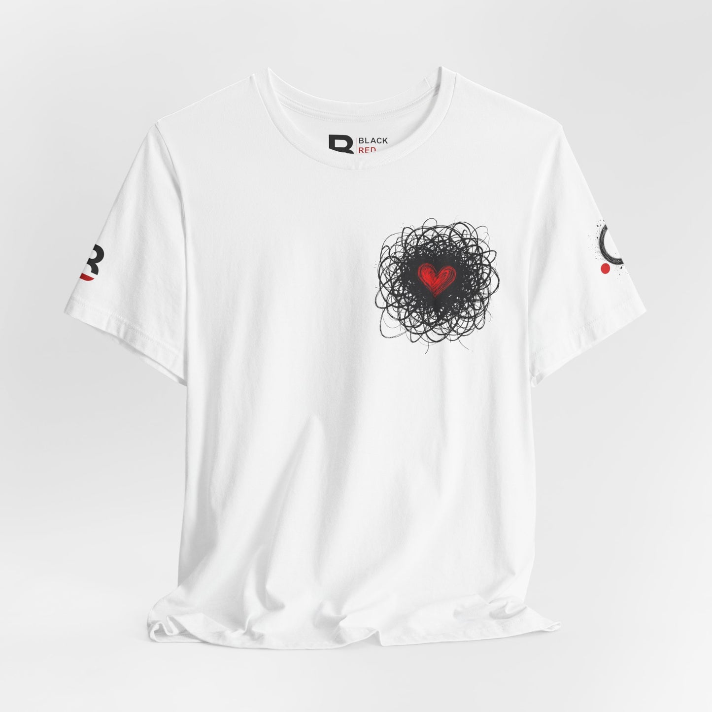 Black Red Doodle Heart