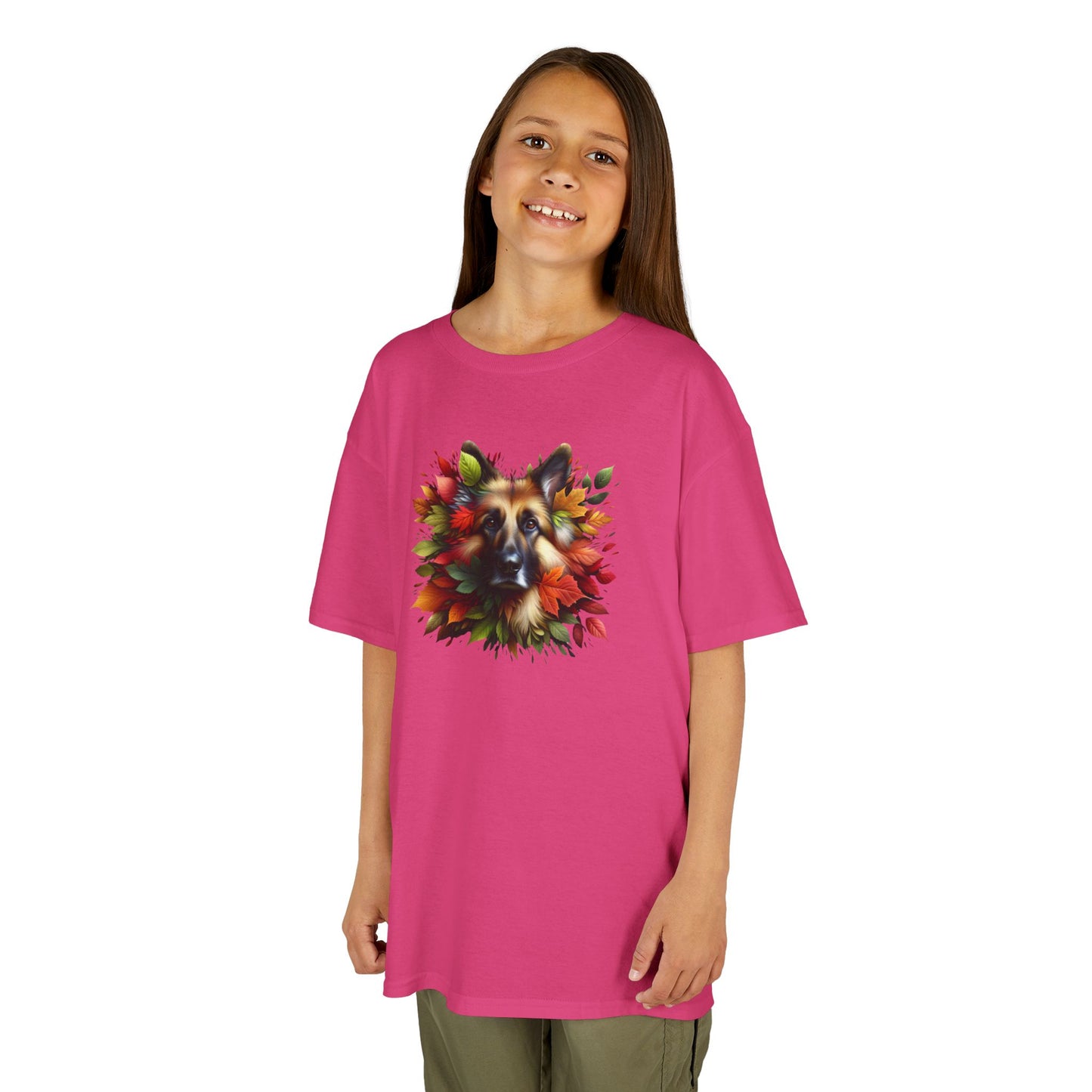 Black Red Dog | Canine in Colorful Leaves
