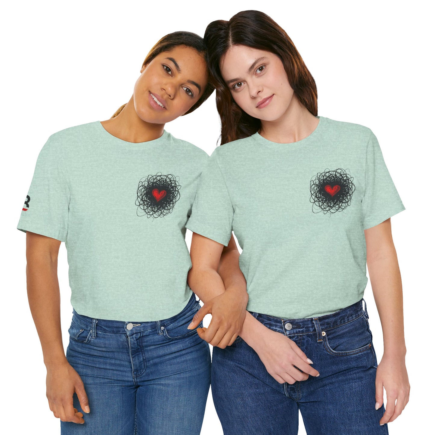 Black Red Doodle Heart