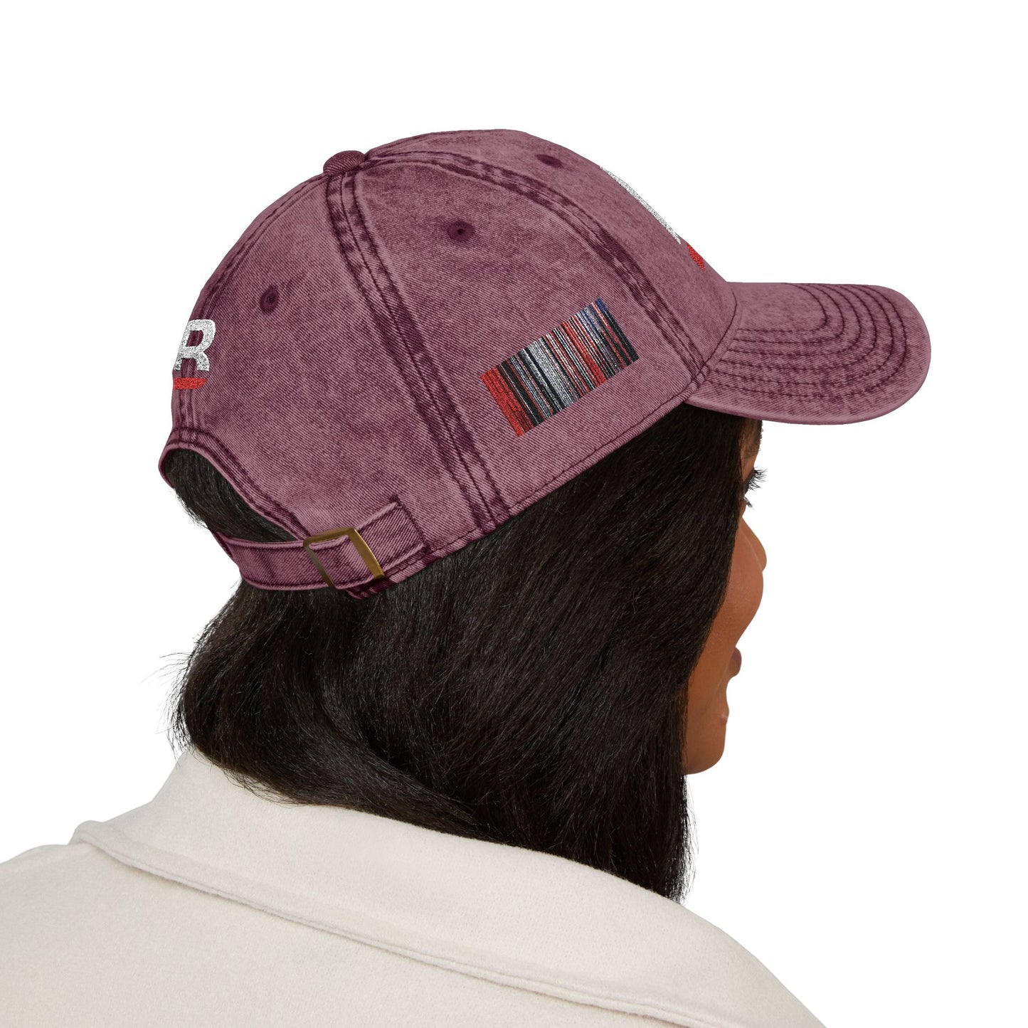 Vintage Embroidered Cap | Black Red Brand Logo