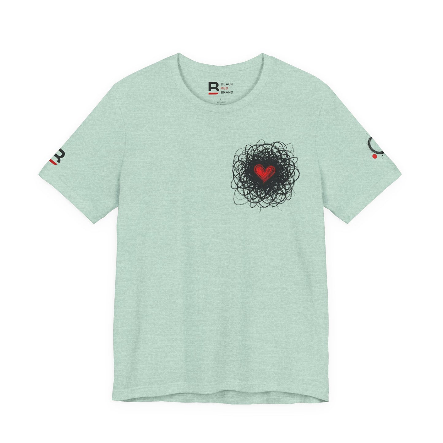 Black Red Doodle Heart
