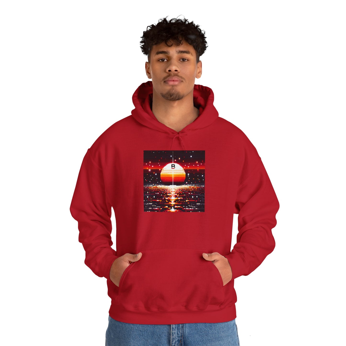 Black Red Sun | Pixelated Sunrise