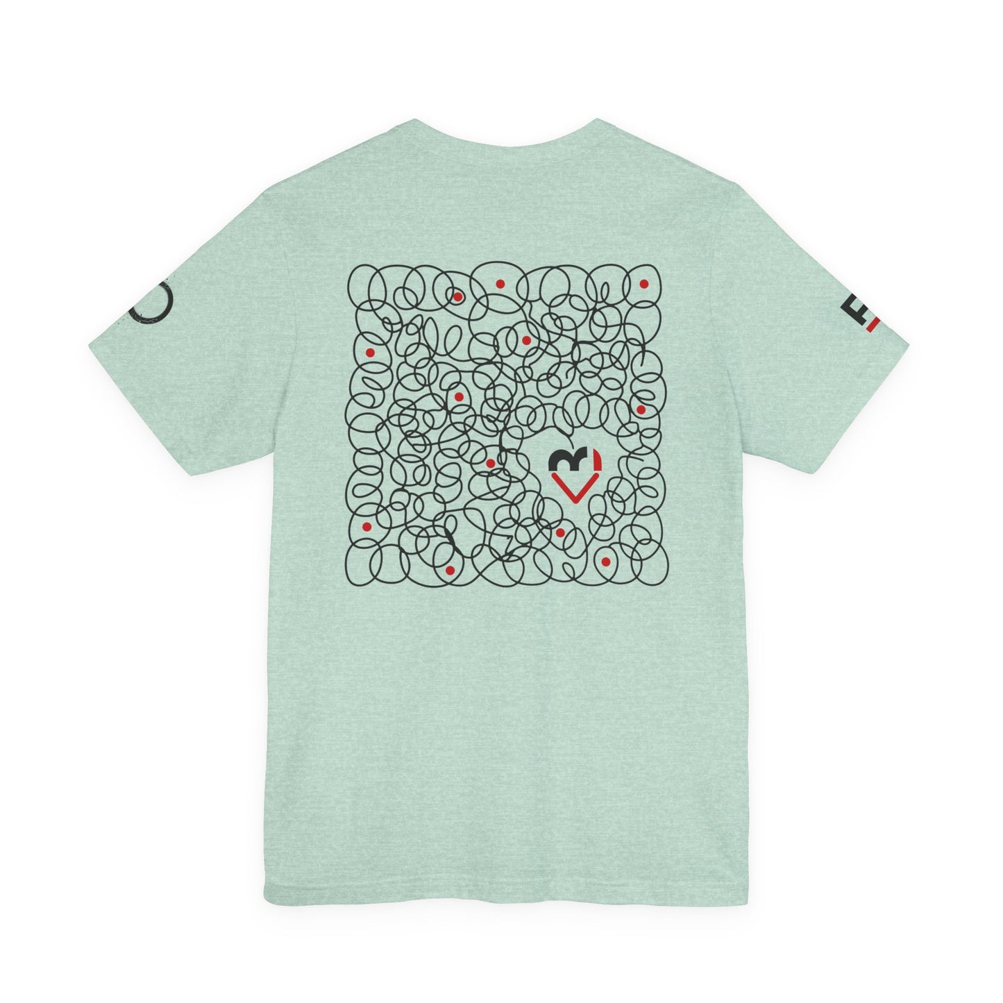 Black Red Doodle Heart