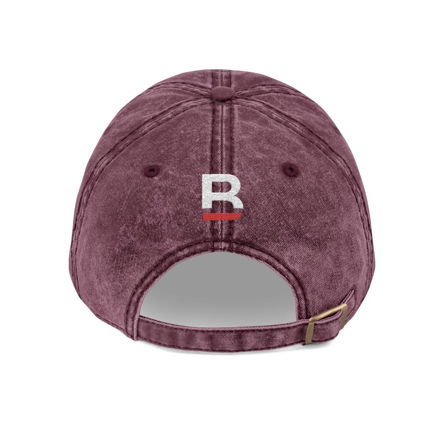 Vintage Embroidered Cap | Black Red Brand Logo