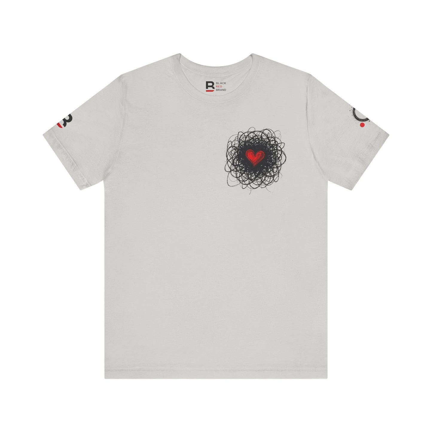 Black Red Doodle Heart
