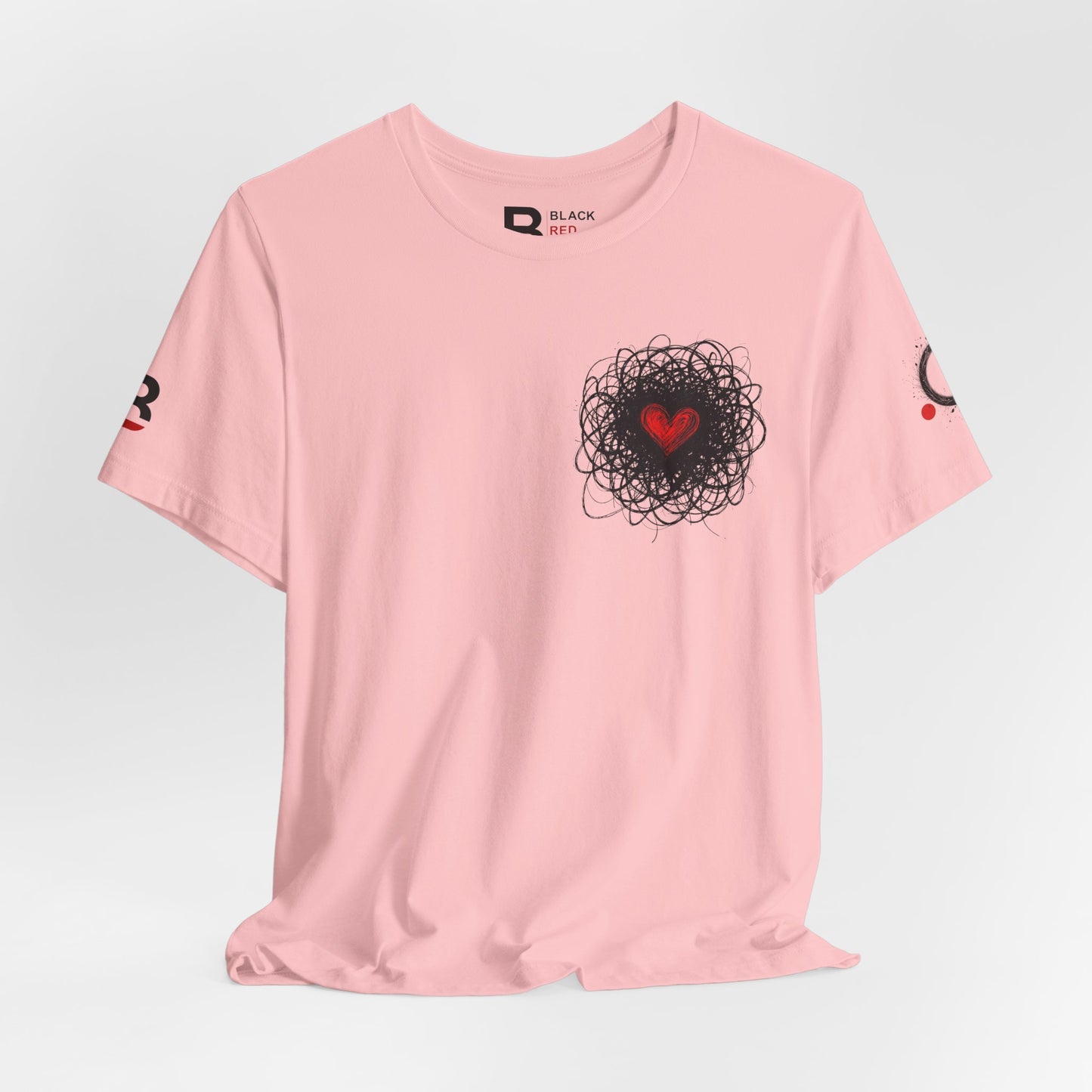 Black Red Doodle Heart