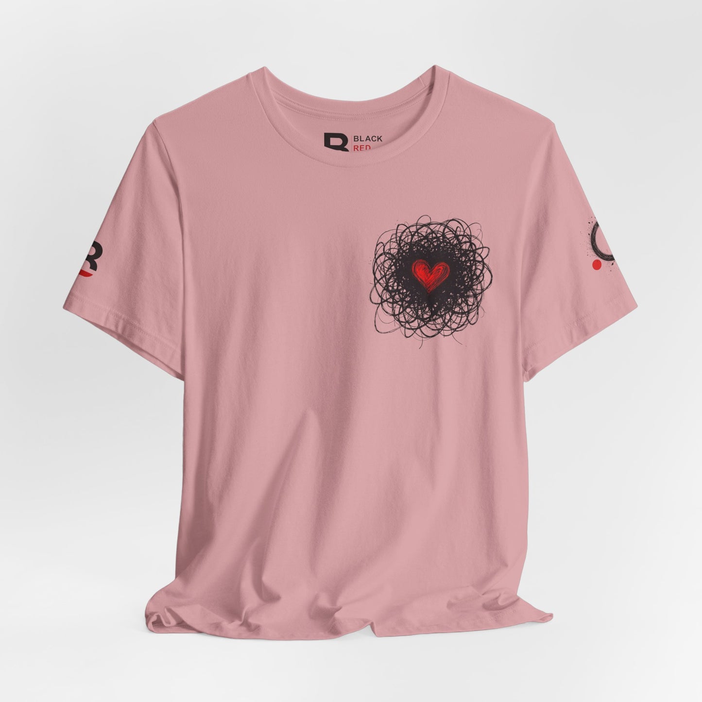 Black Red Doodle Heart