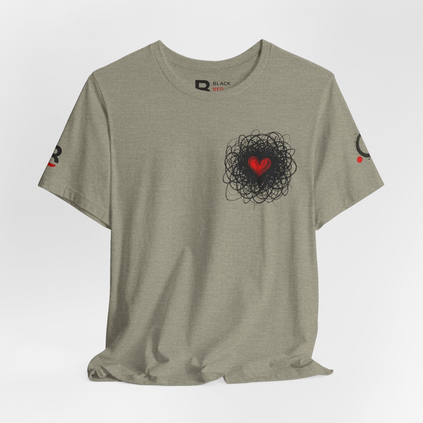 Black Red Doodle Heart