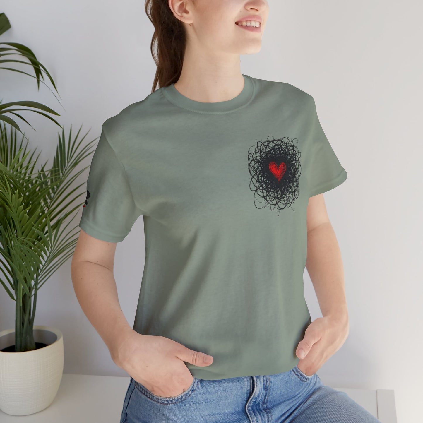 Black Red Doodle Heart