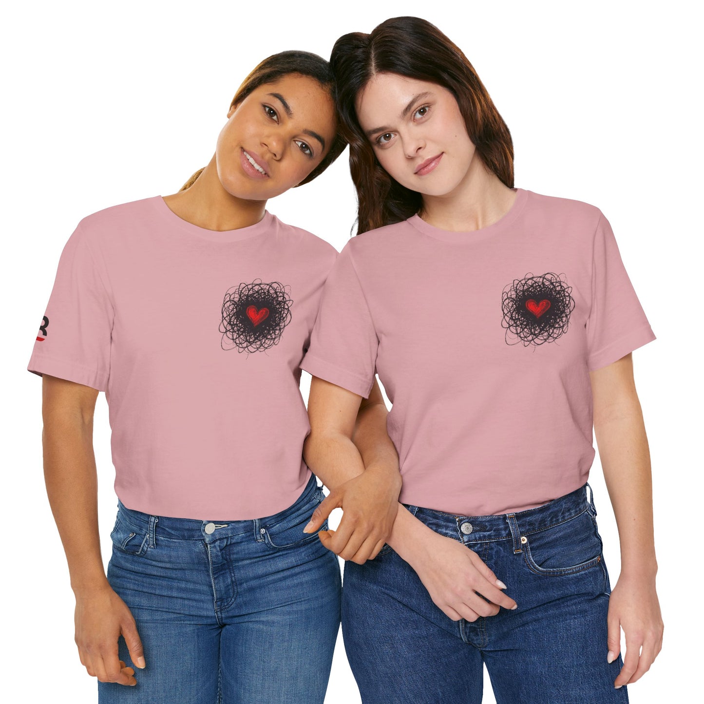 Black Red Doodle Heart