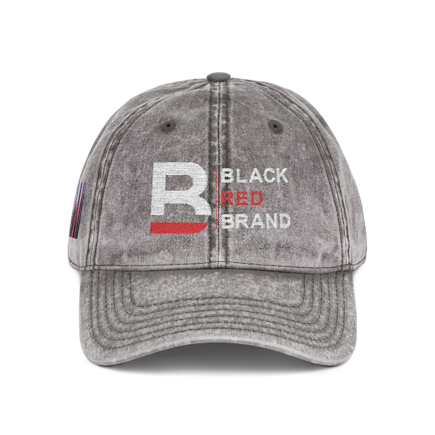 Vintage Embroidered Cap | Black Red Brand Logo