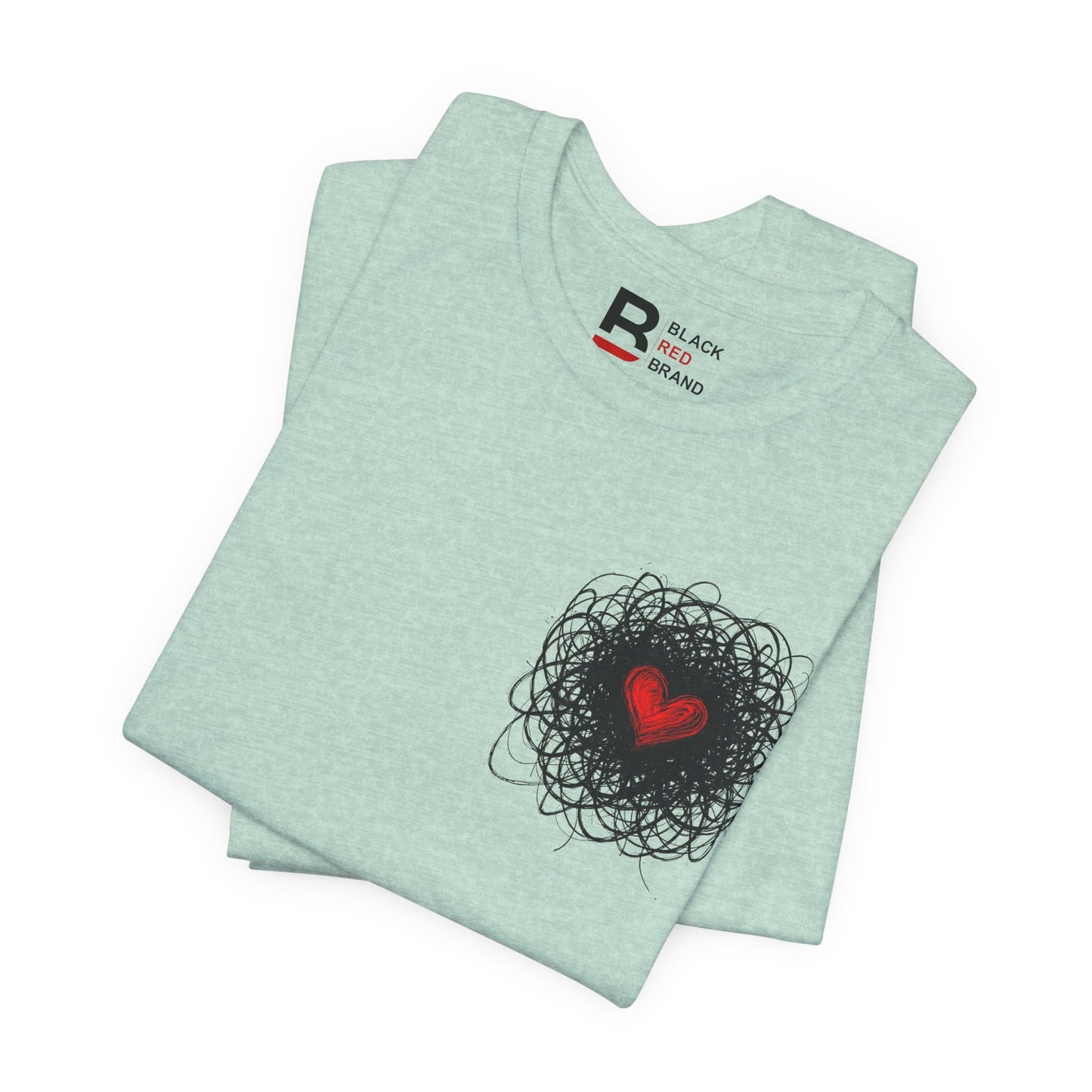 Black Red Doodle Heart