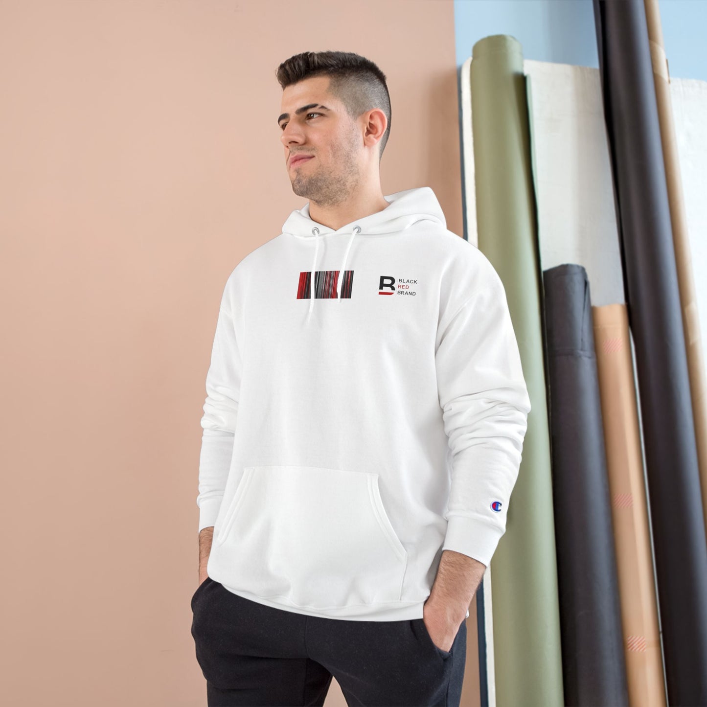 Champion Hoodie with Smile Graphic, Cozy Streetwear
