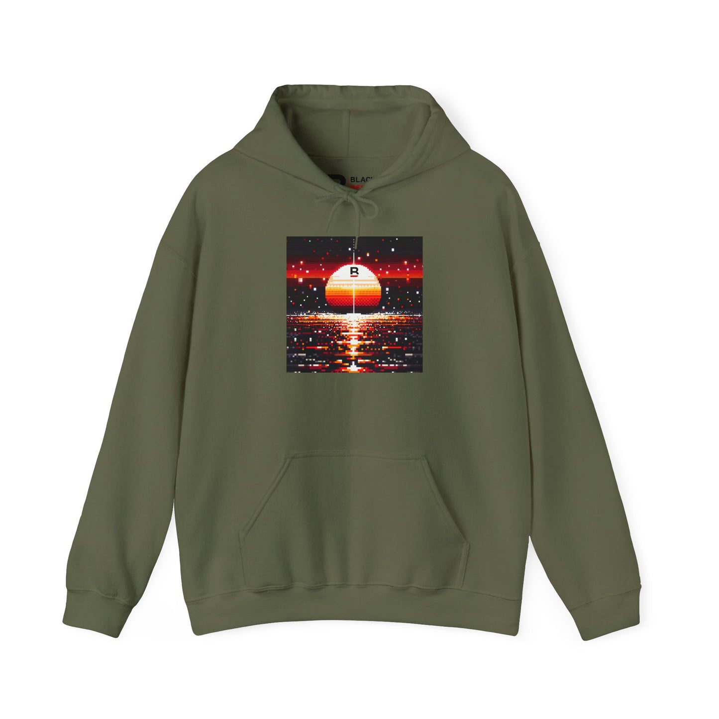 Black Red Sun | Pixelated Sunrise