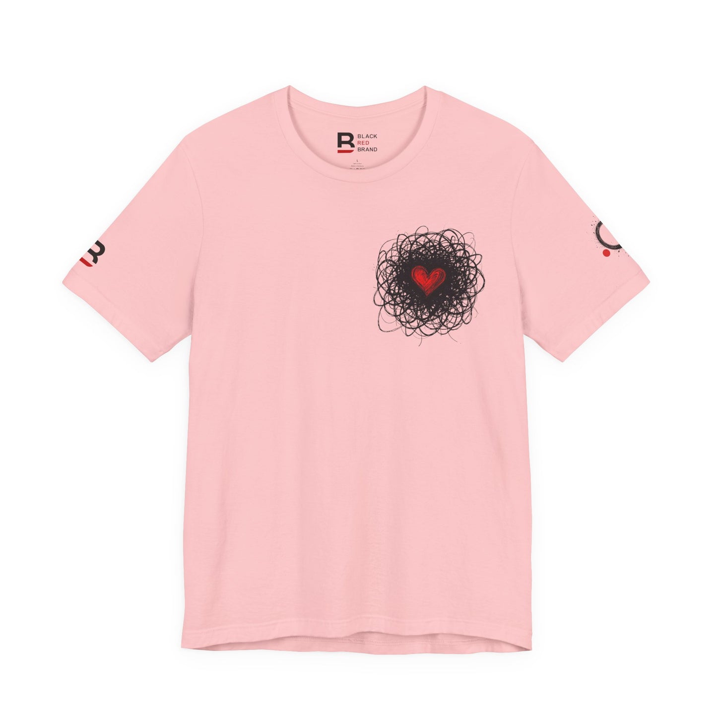 Black Red Doodle Heart