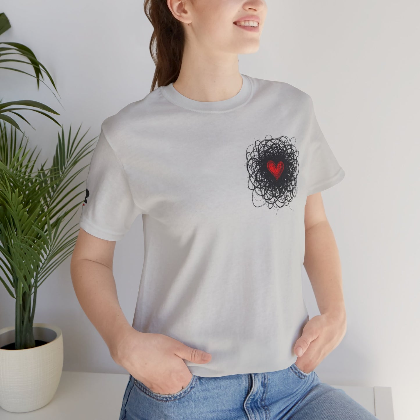 Black Red Doodle Heart