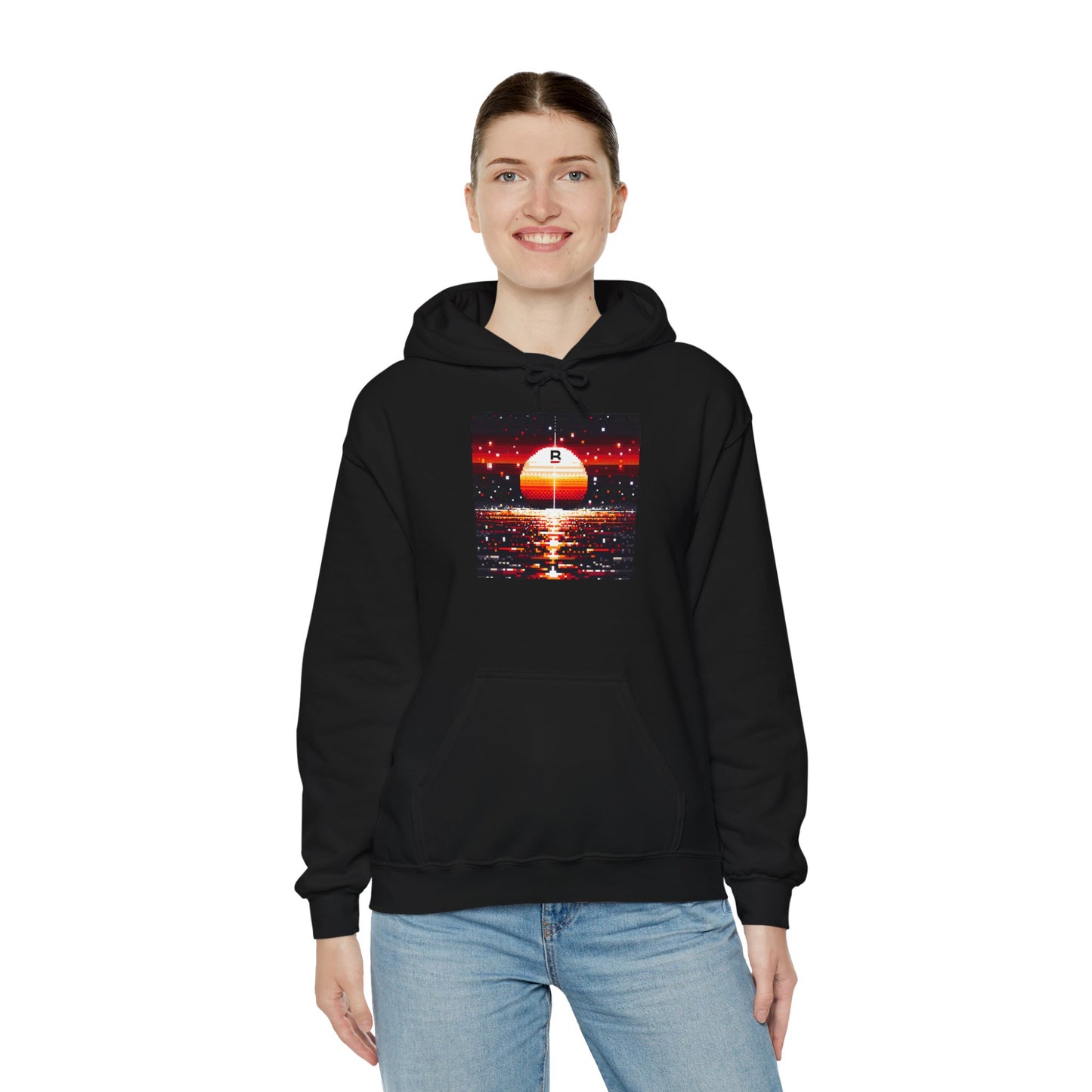 Black Red Sun | Pixelated Sunrise