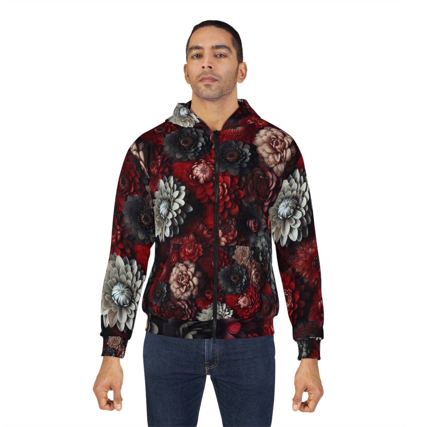 Black Red Flowers | Floral Blaze Hoodie