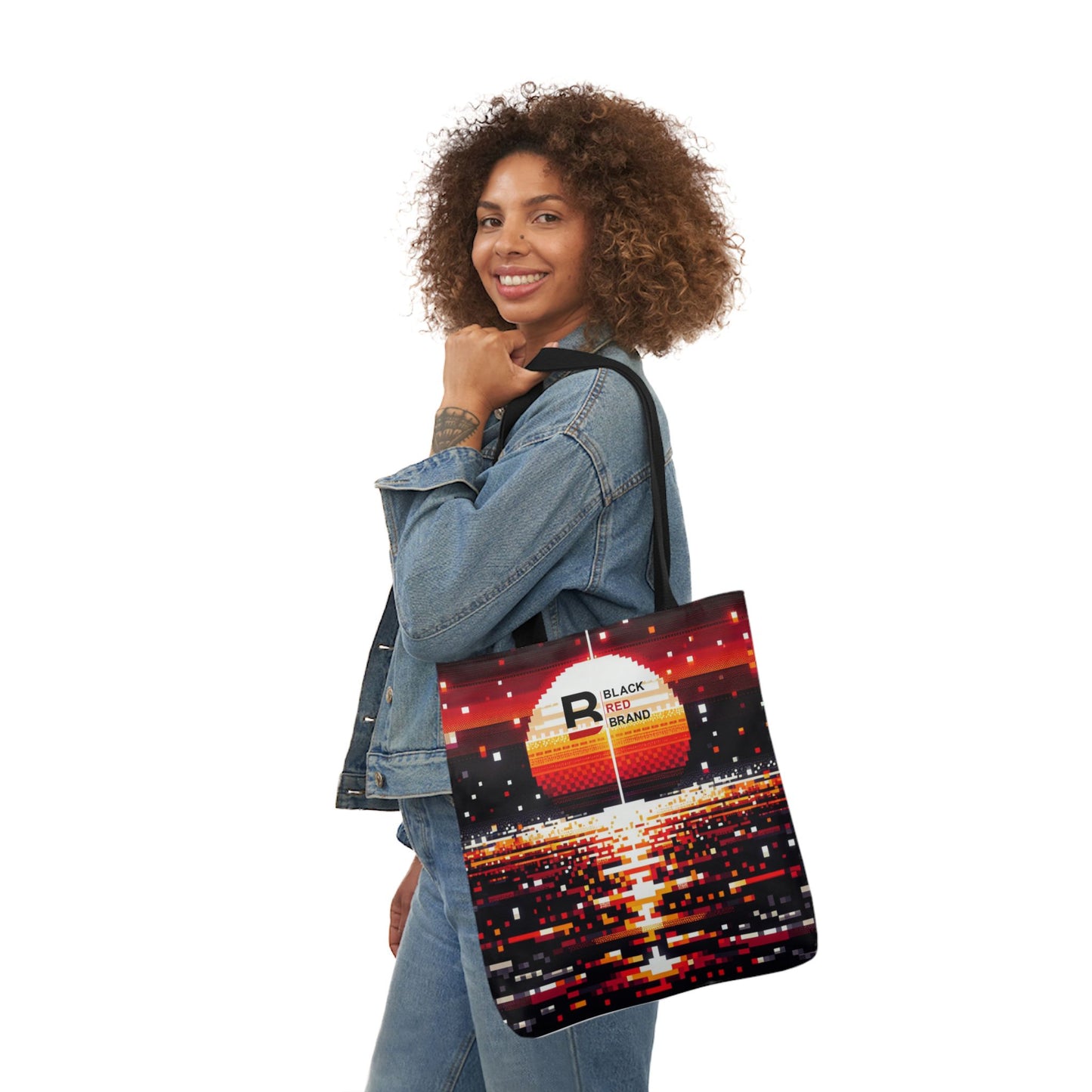 Sunset Vibe Canvas Tote Bag with 5-Color Straps