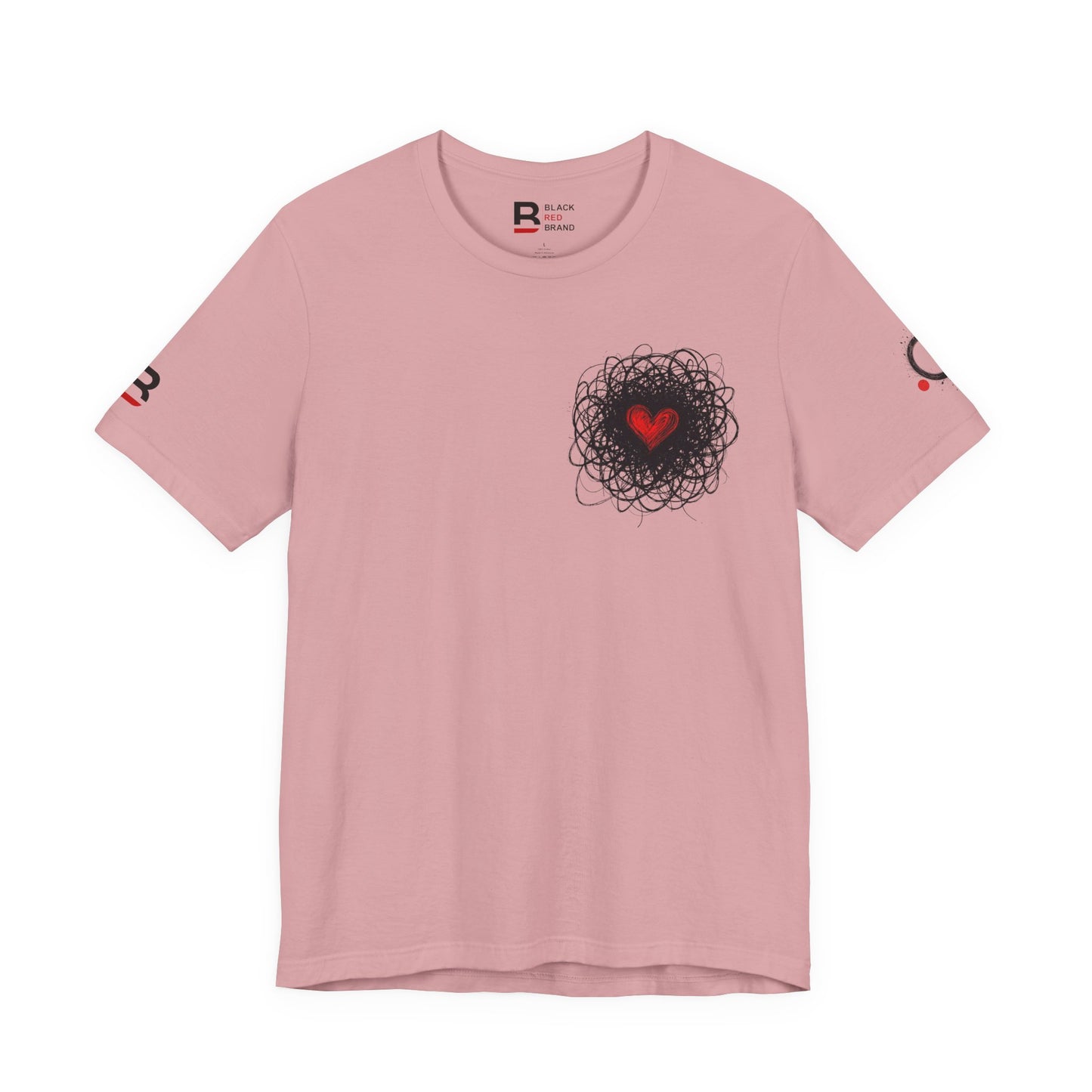 Black Red Doodle Heart