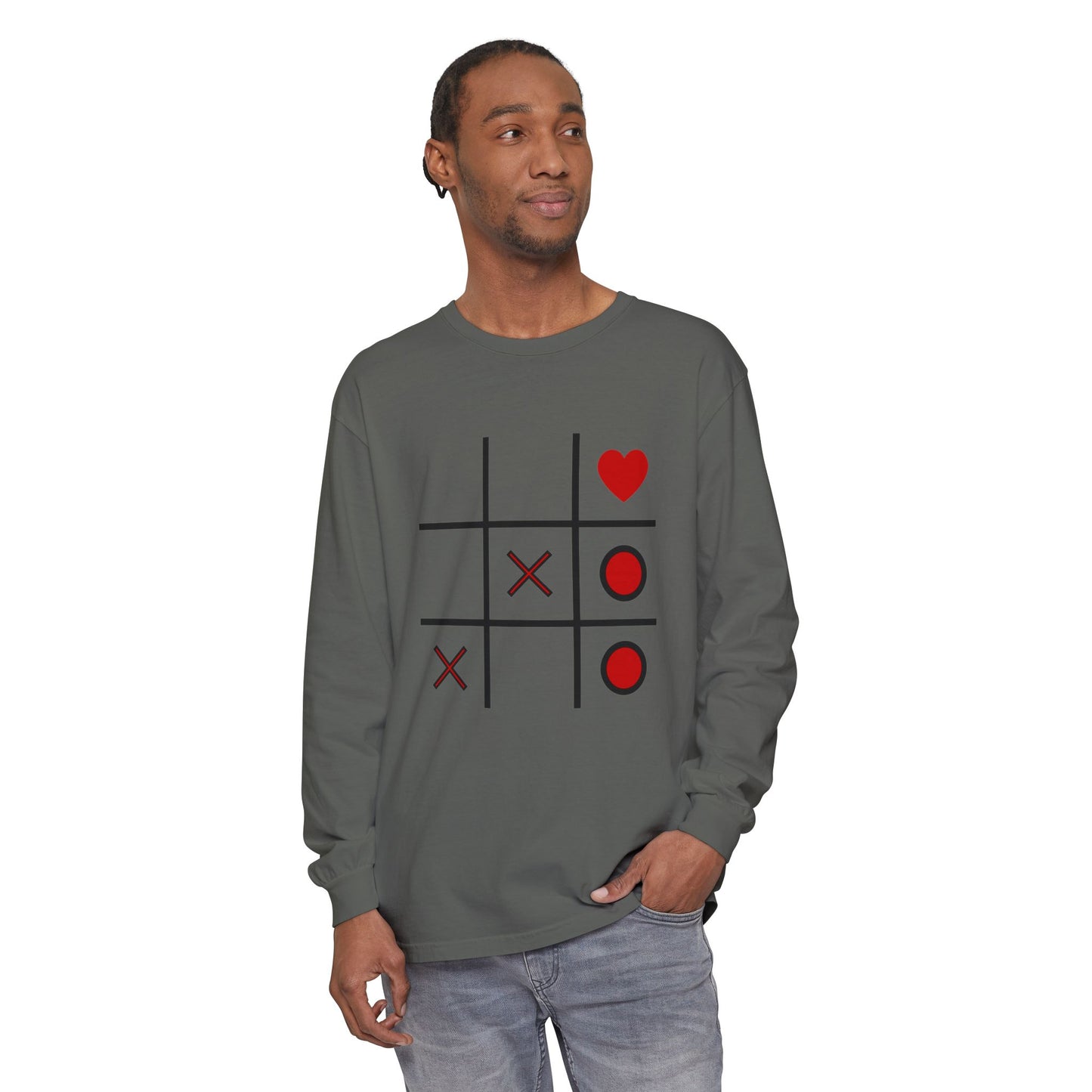 Heart Tic-Tac-Toe Long Sleeve T-Shirt
