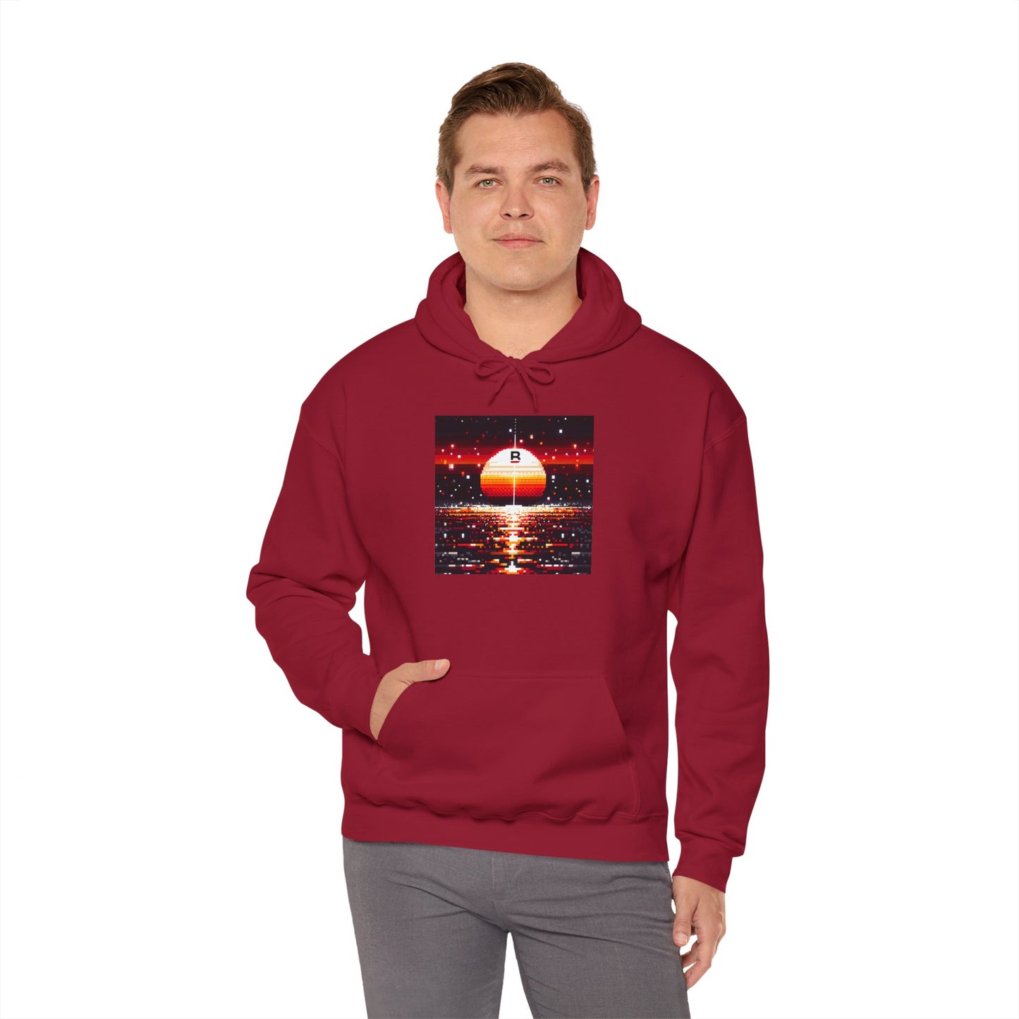 Black Red Sun | Pixelated Sunrise