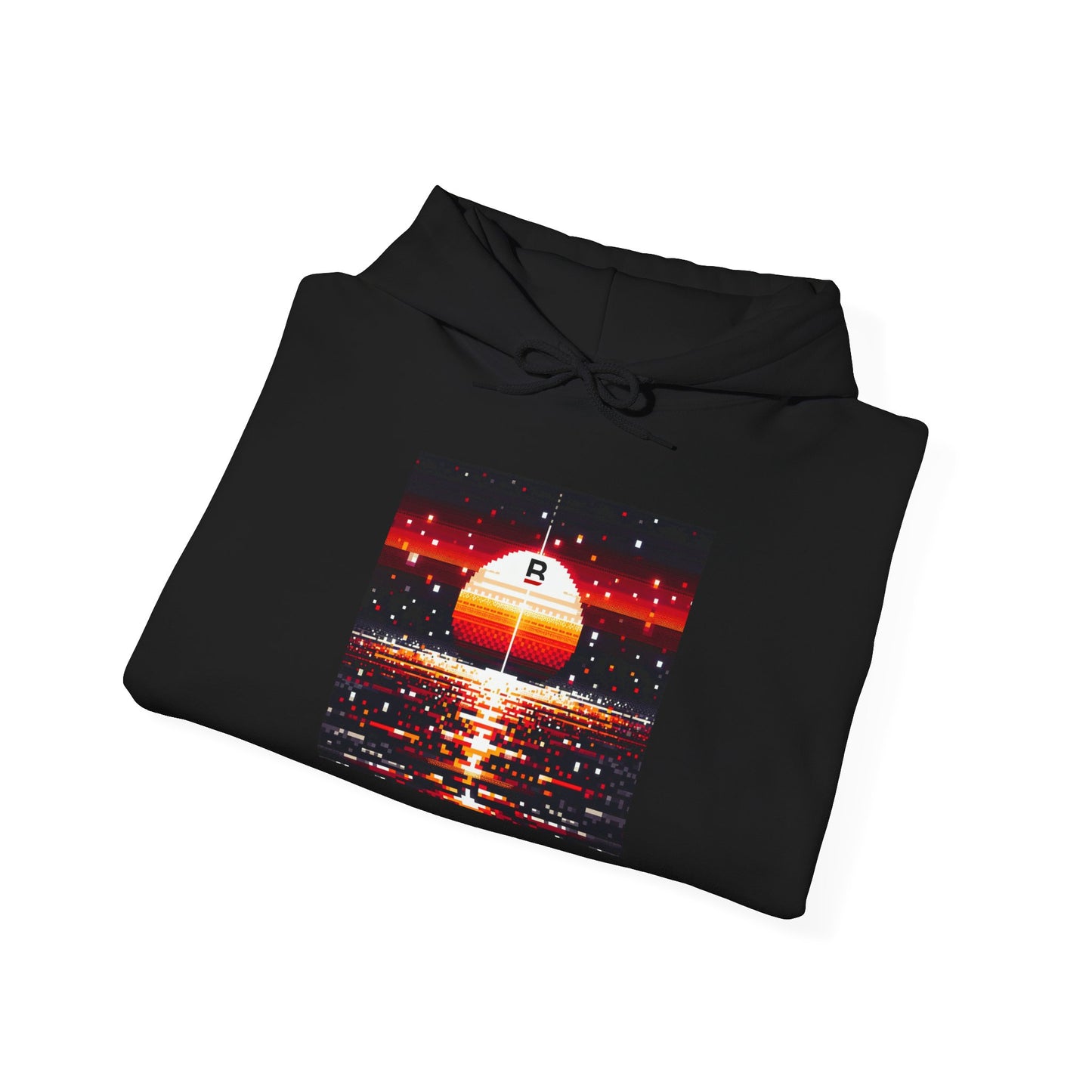 Black Red Sun | Pixelated Sunrise