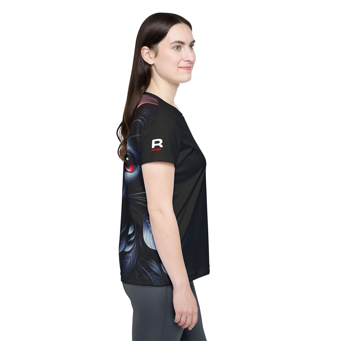 Black Red Cat Woman | Sports Jersey - Cool Athletic Tee for Cat Lovers