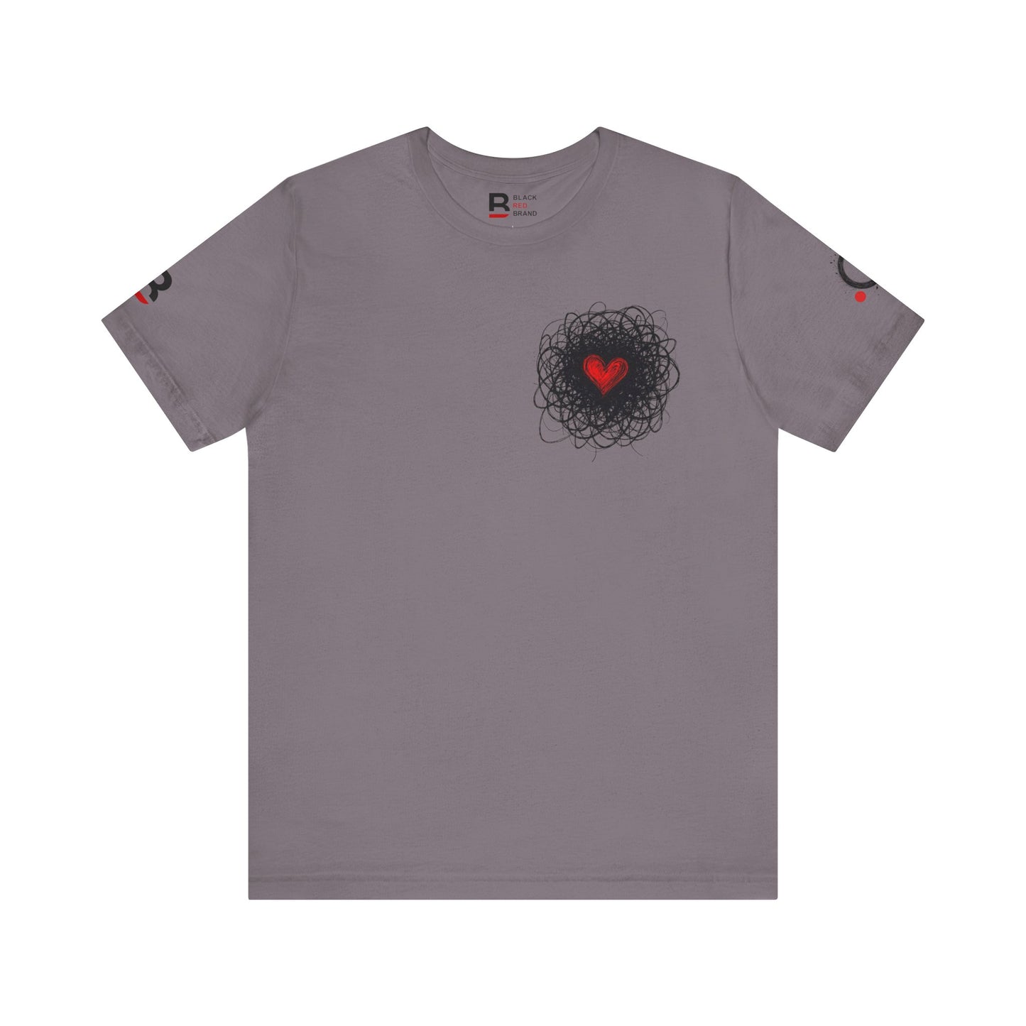 Black Red Doodle Heart