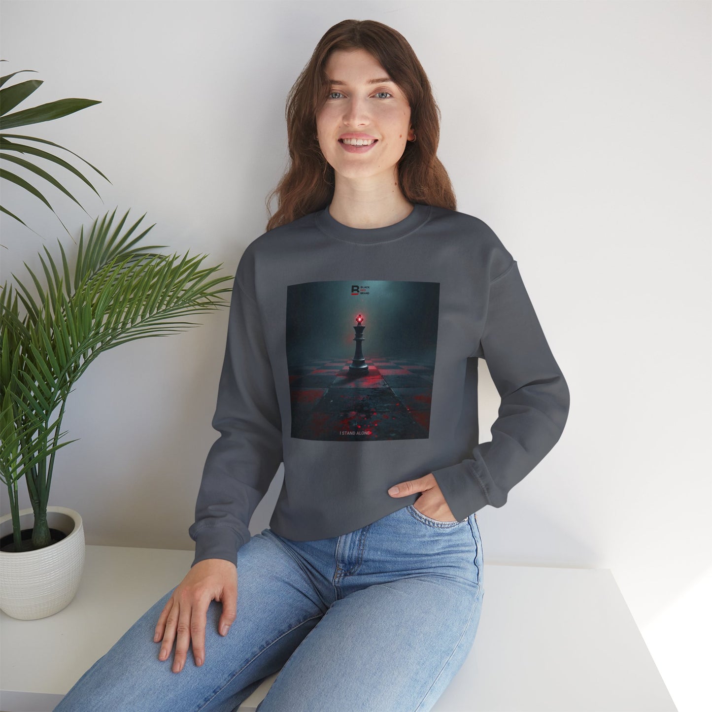 Black Red Lone King | Last Stand Crewneck Sweatshirt