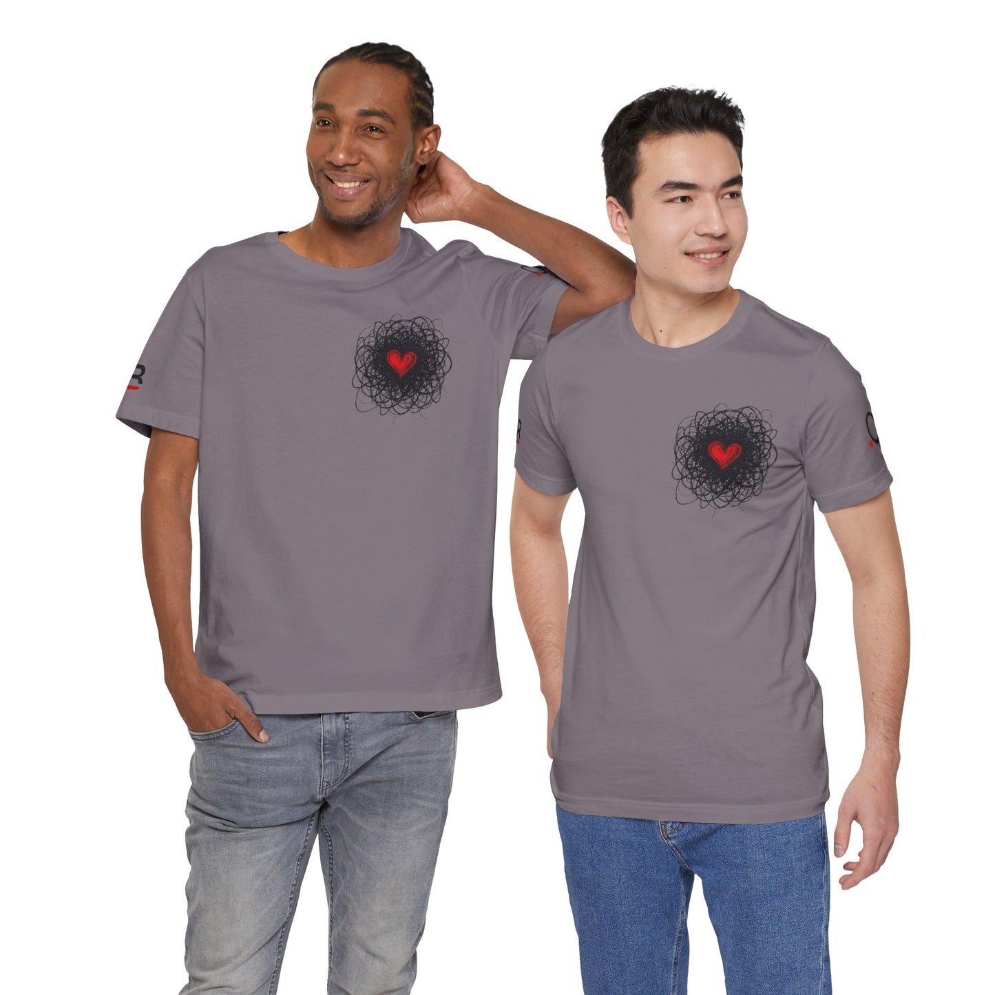 Black Red Doodle Heart