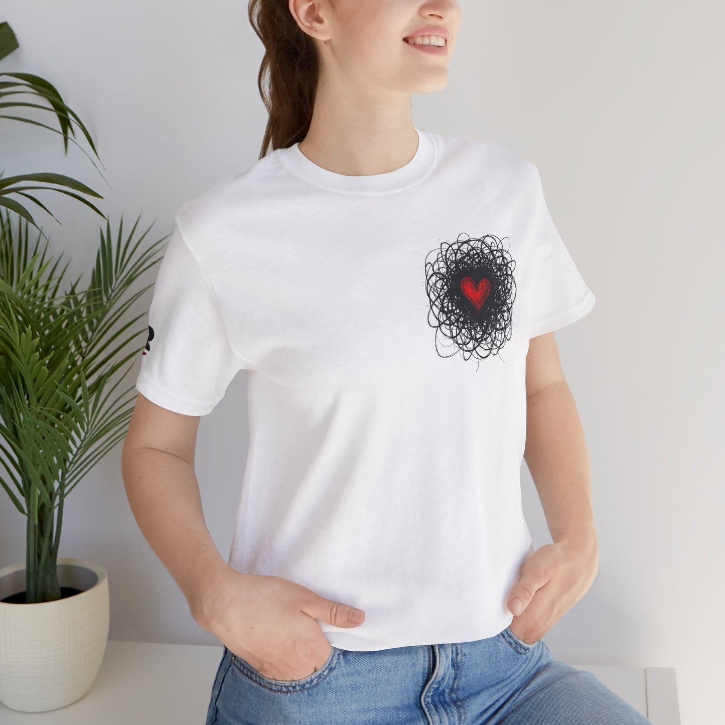 Black Red Doodle Heart