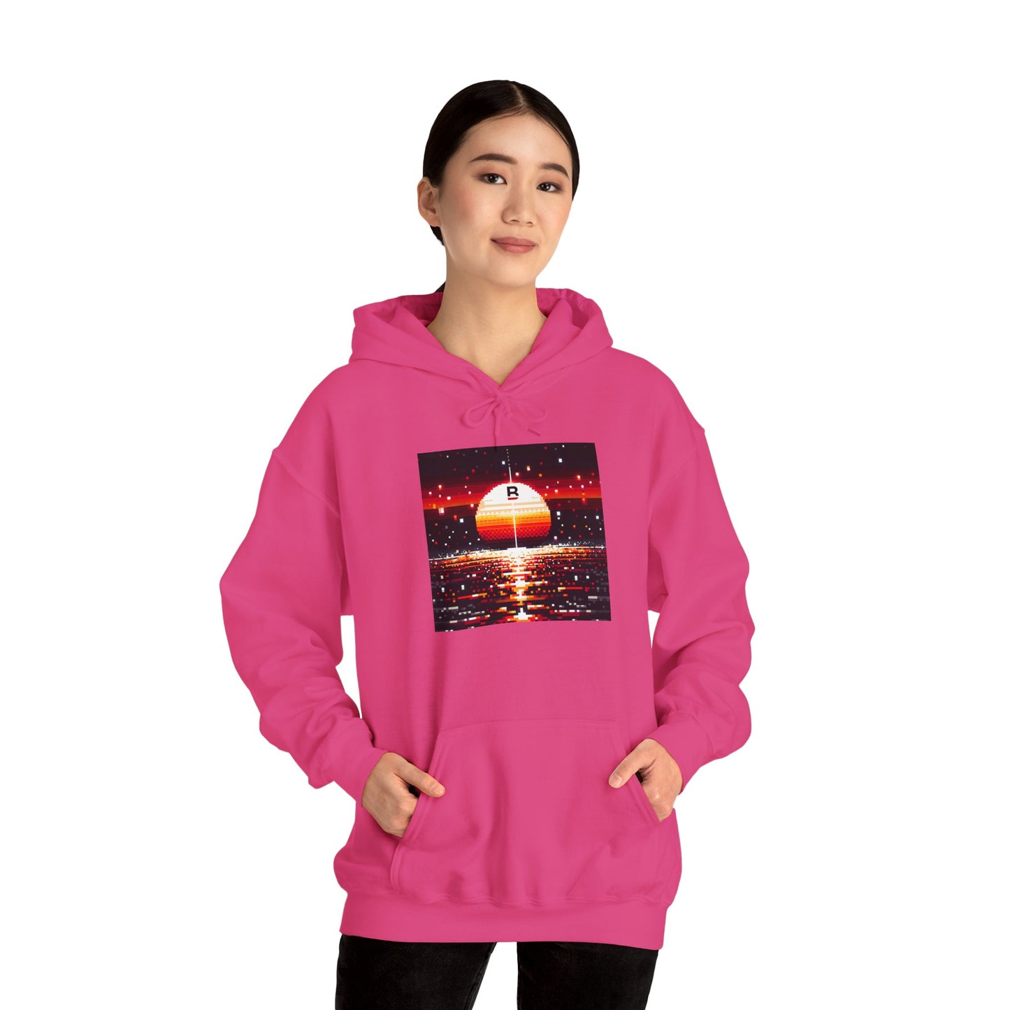 Black Red Sun | Pixelated Sunrise