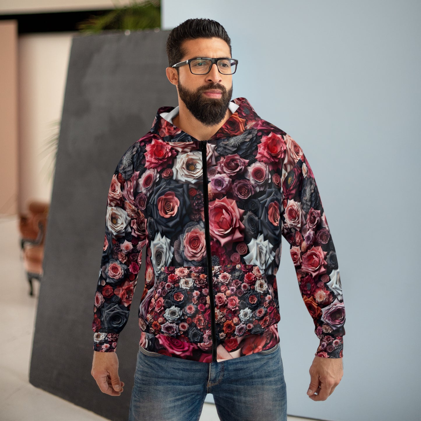 Black Red Flowers | Blooming Essence Hoodie