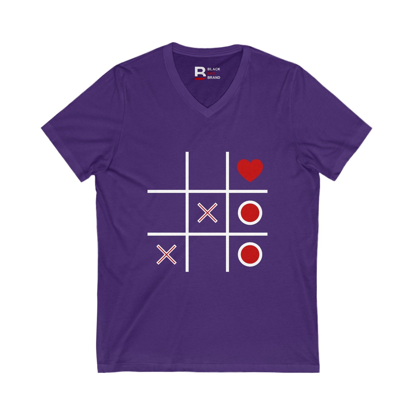 Heart & Tic Tac Toe V-Neck Tee