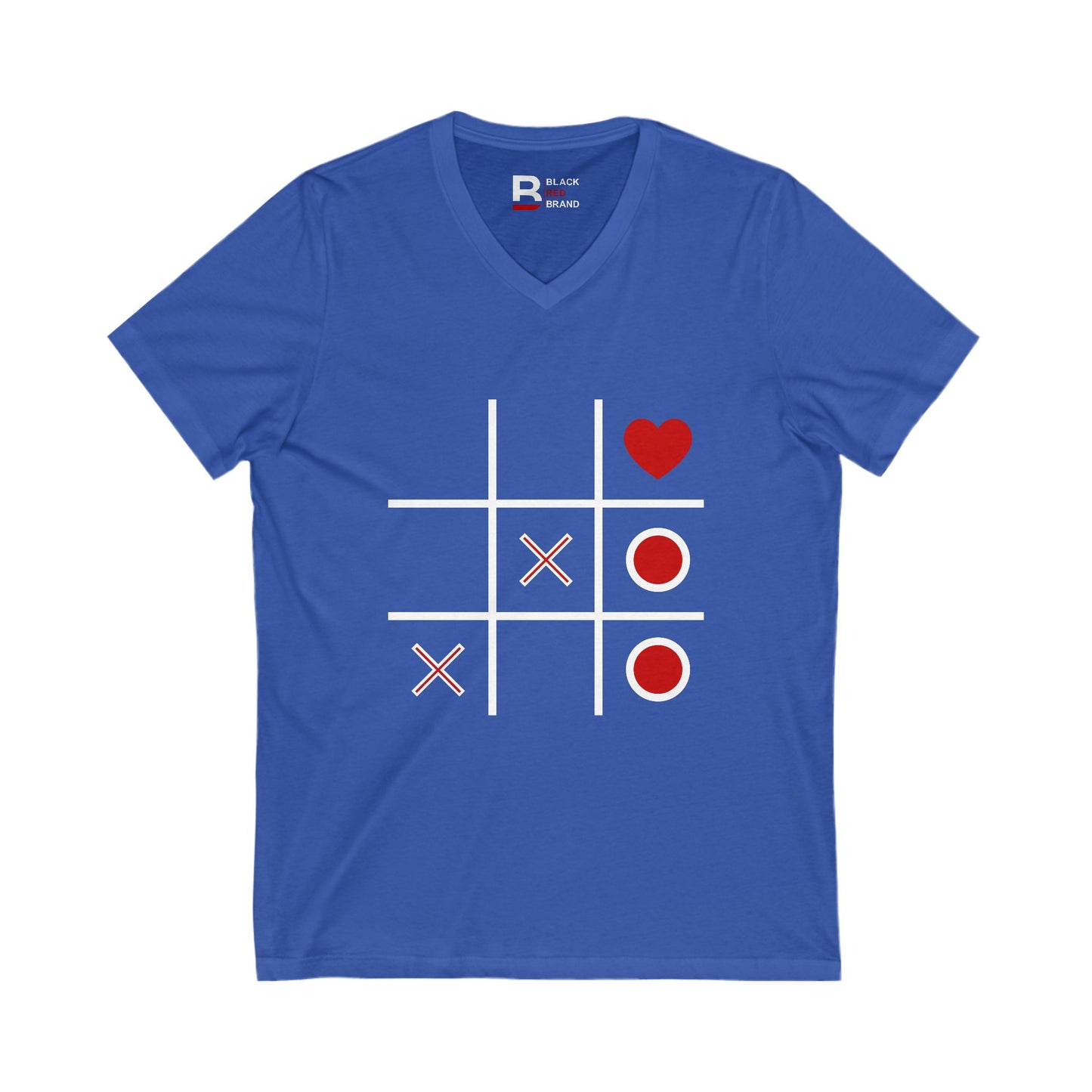 Heart & Tic Tac Toe V-Neck Tee