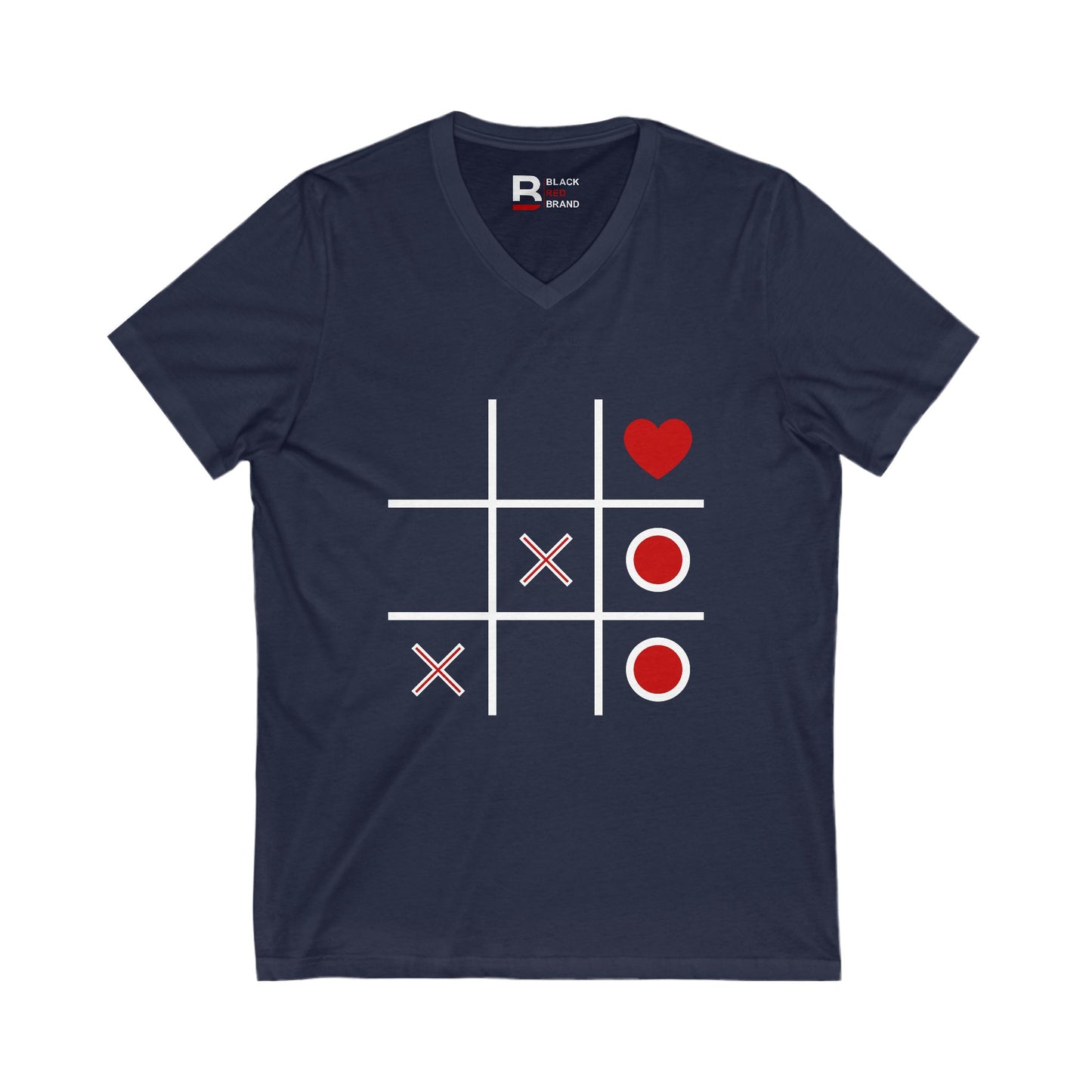 Heart & Tic Tac Toe V-Neck Tee