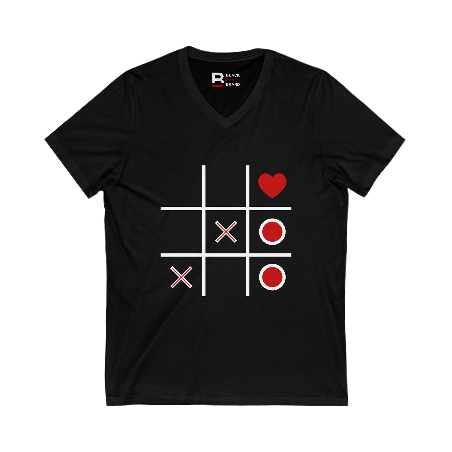 Heart & Tic Tac Toe V-Neck Tee