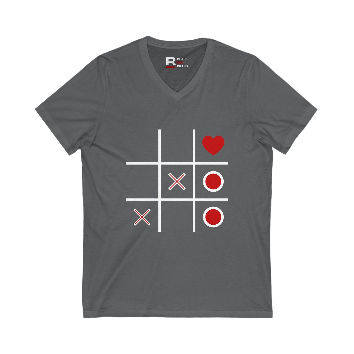 Heart & Tic Tac Toe V-Neck Tee
