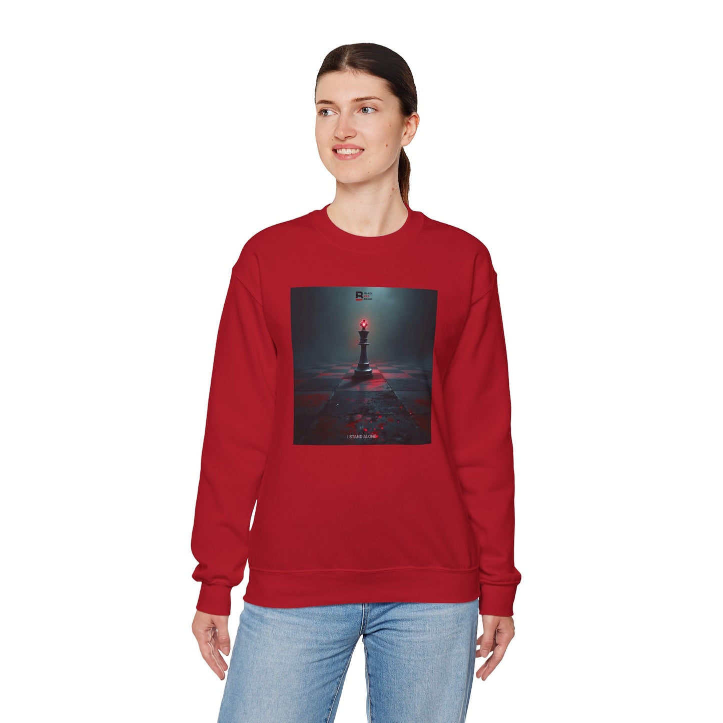 Black Red Lone King | Last Stand Crewneck Sweatshirt