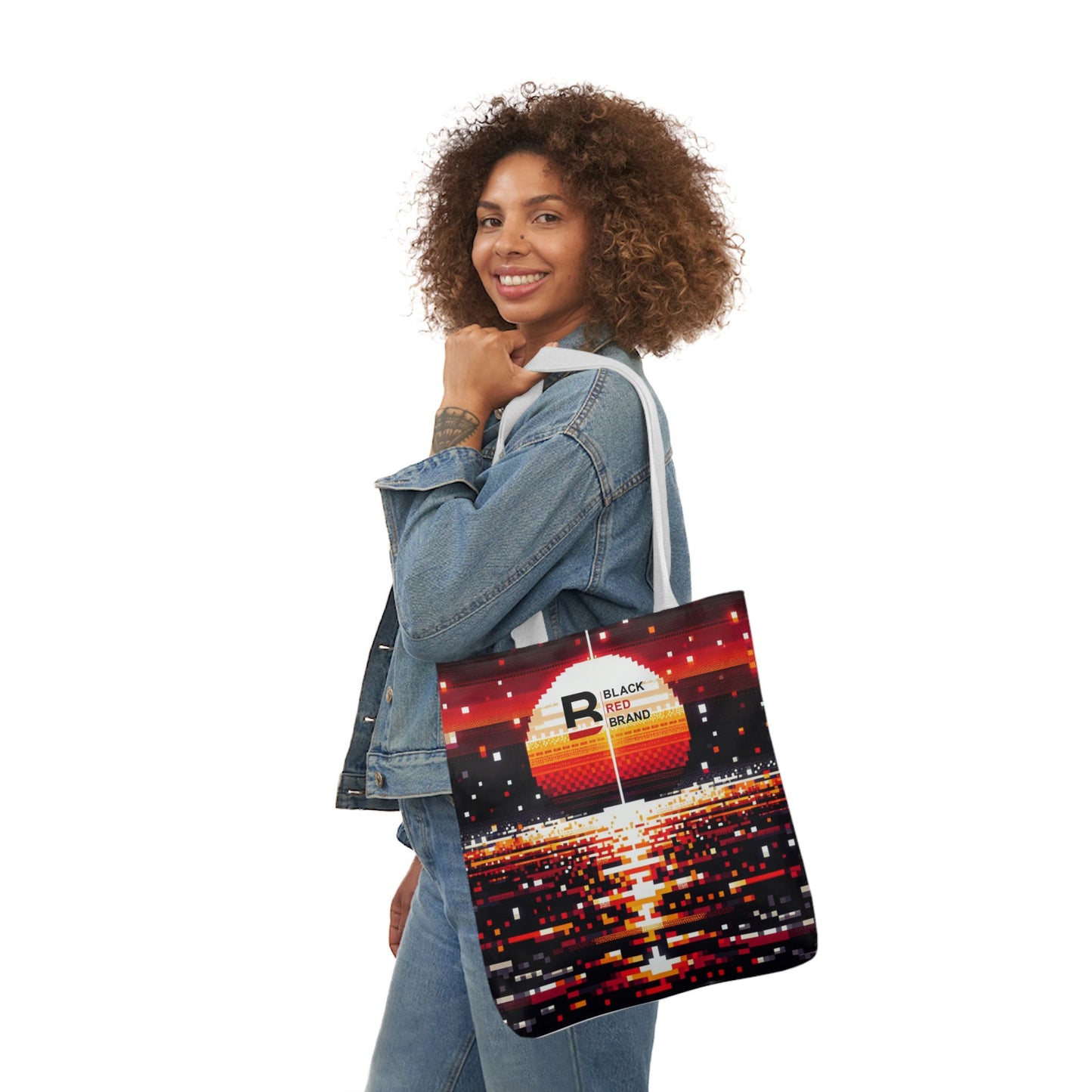 Sunset Vibe Canvas Tote Bag with 5-Color Straps
