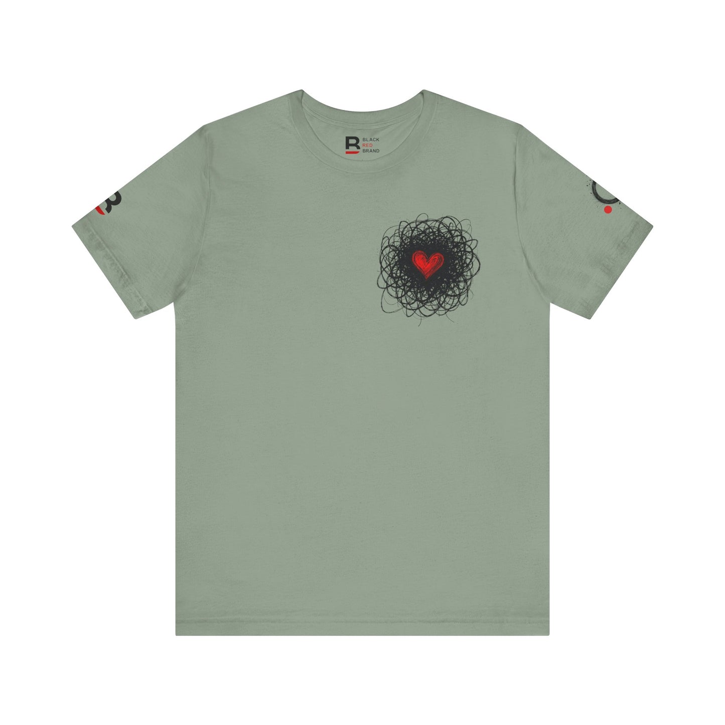Black Red Doodle Heart