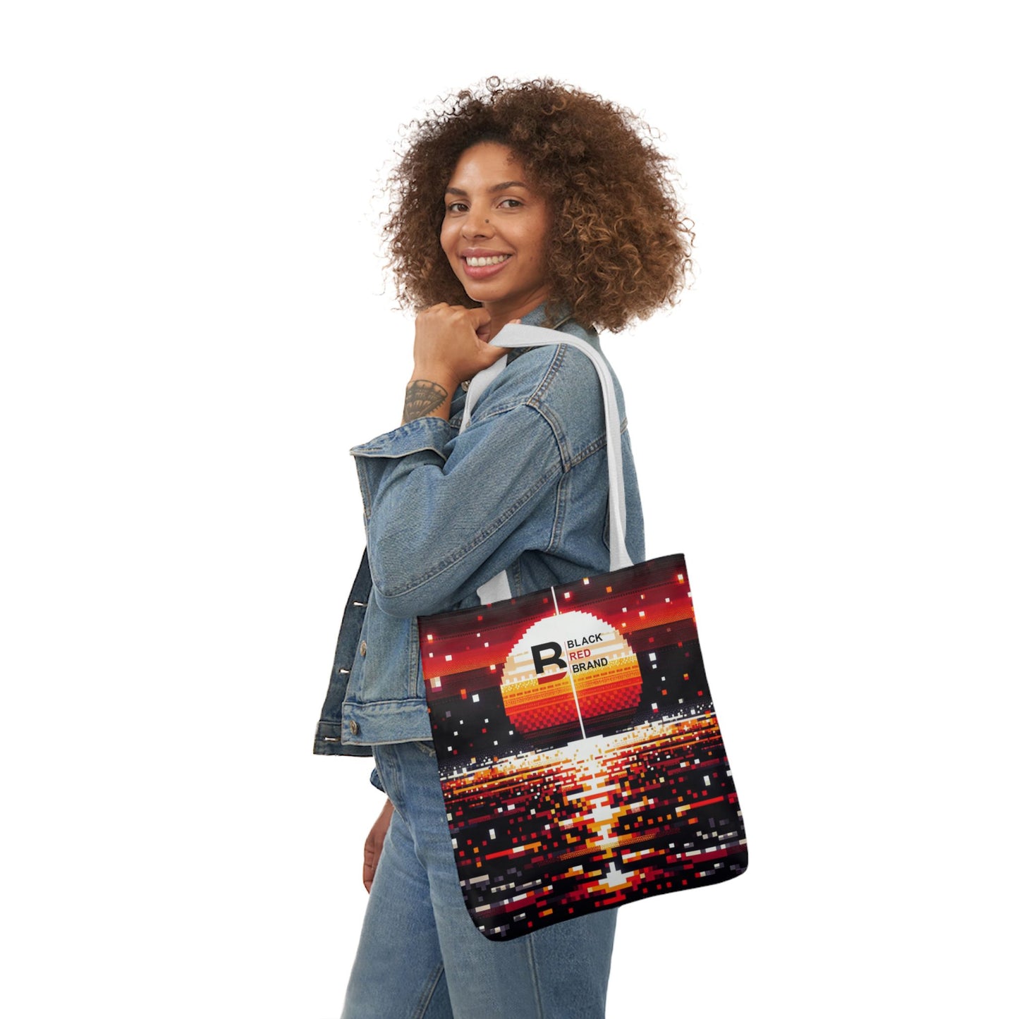Sunset Vibe Canvas Tote Bag with 5-Color Straps