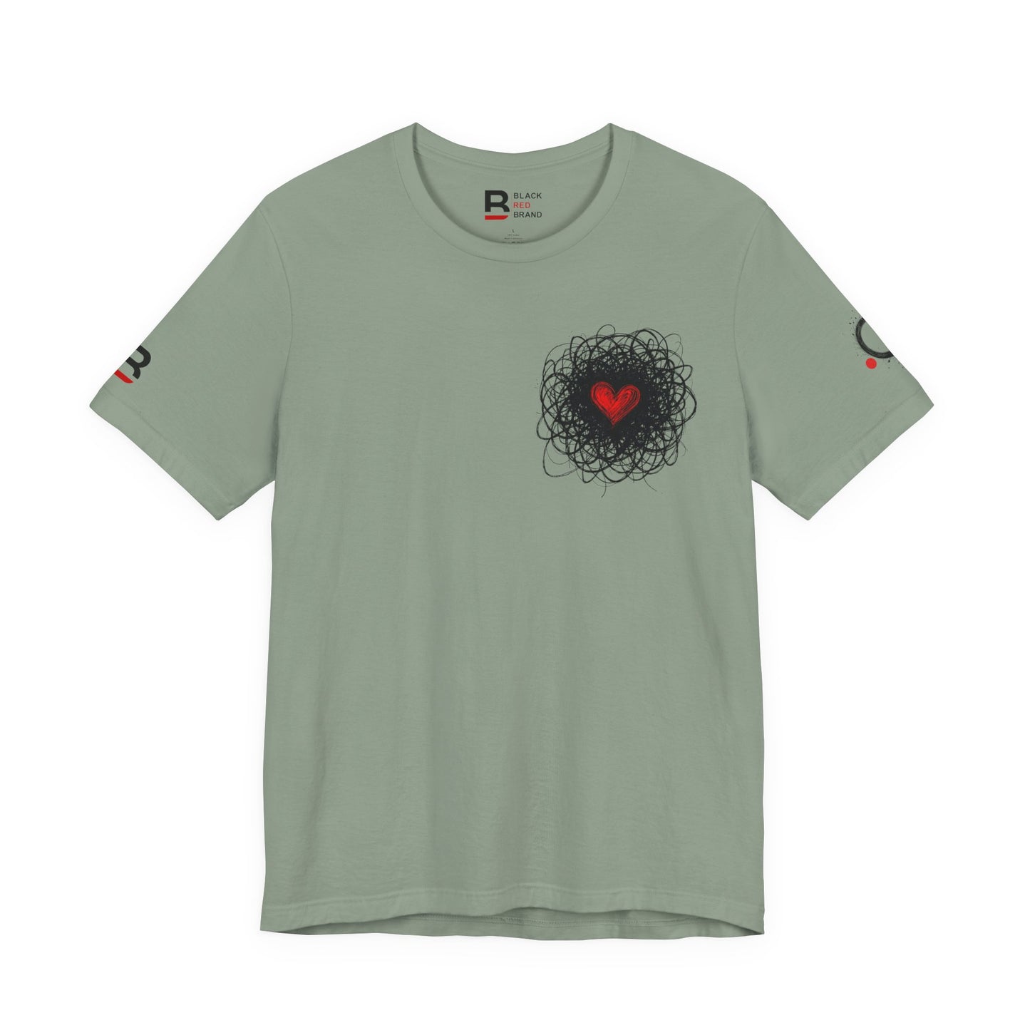 Black Red Doodle Heart