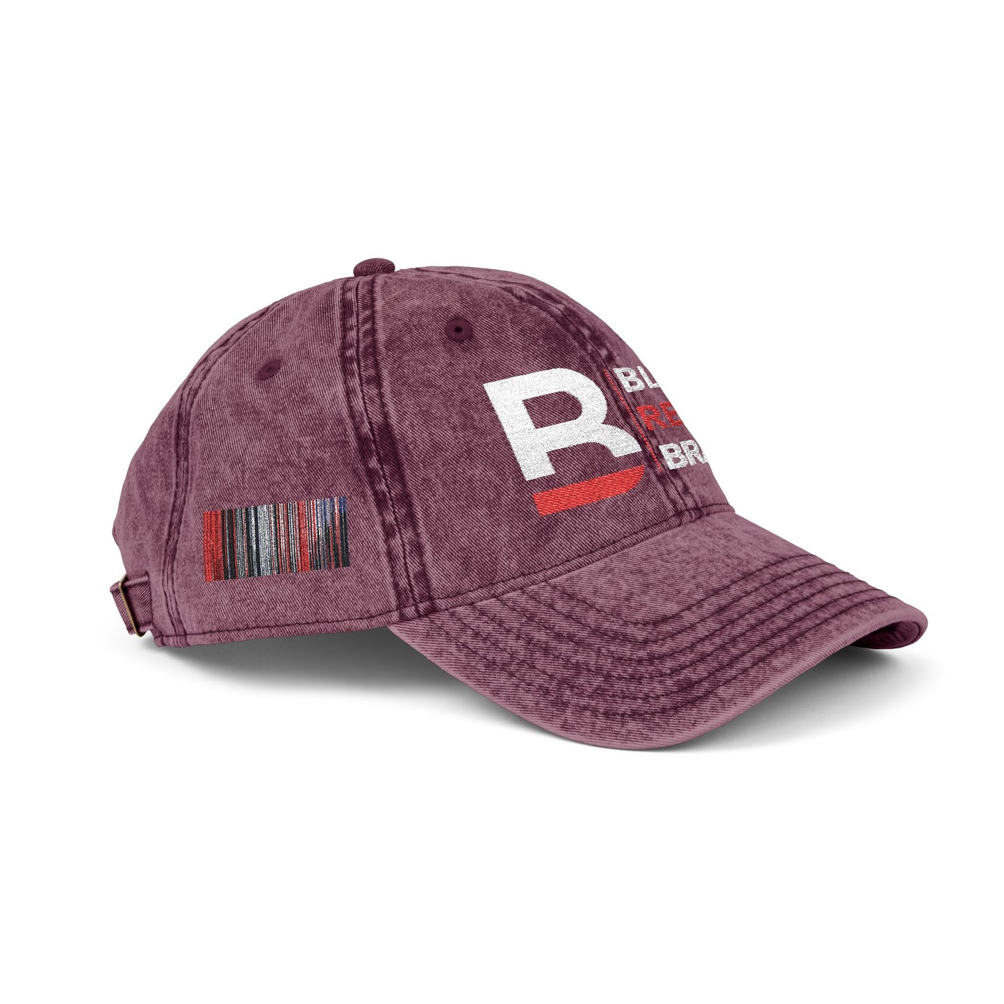 Vintage Embroidered Cap | Black Red Brand Logo