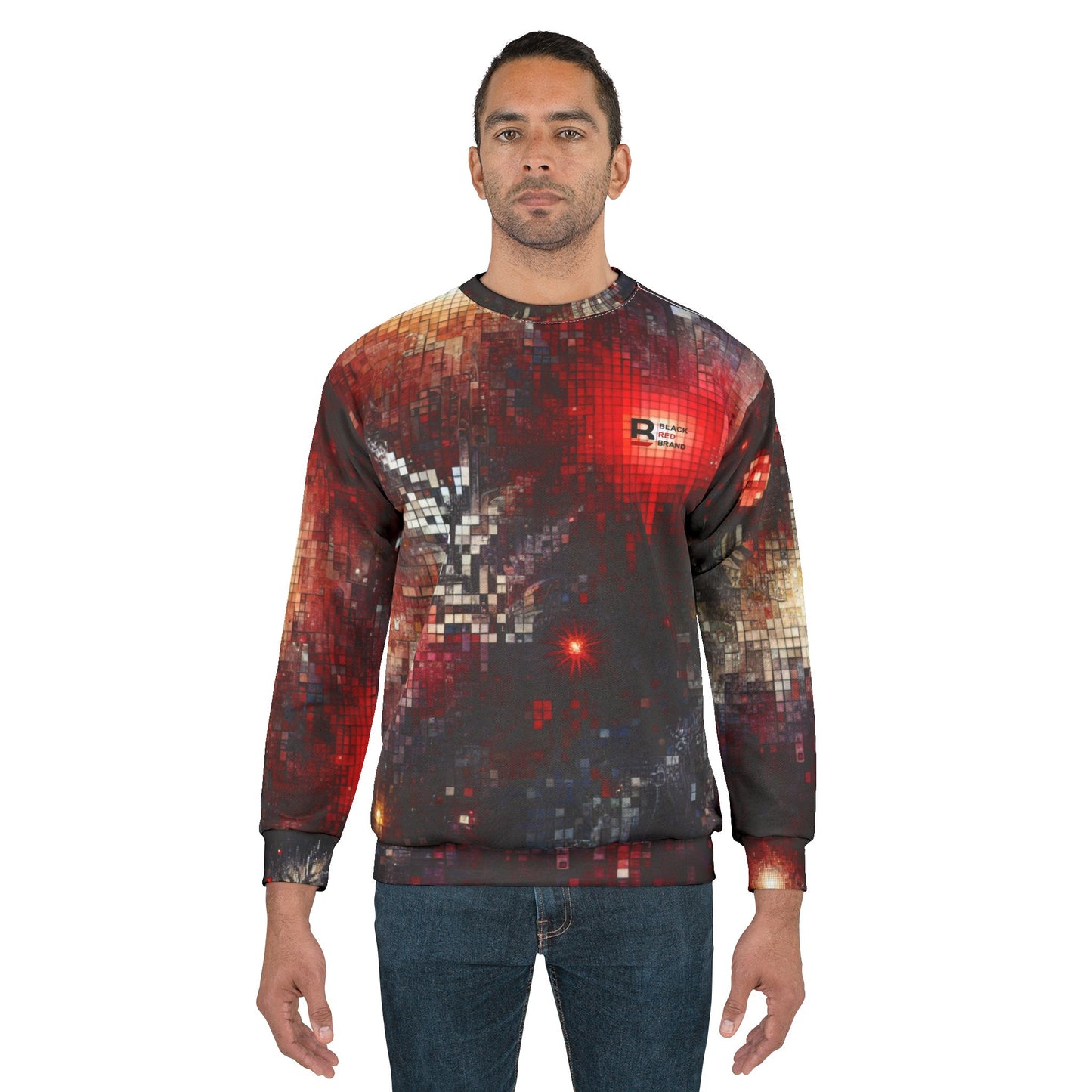 Black Red Pixels | Digital Bloom Sweatshirt
