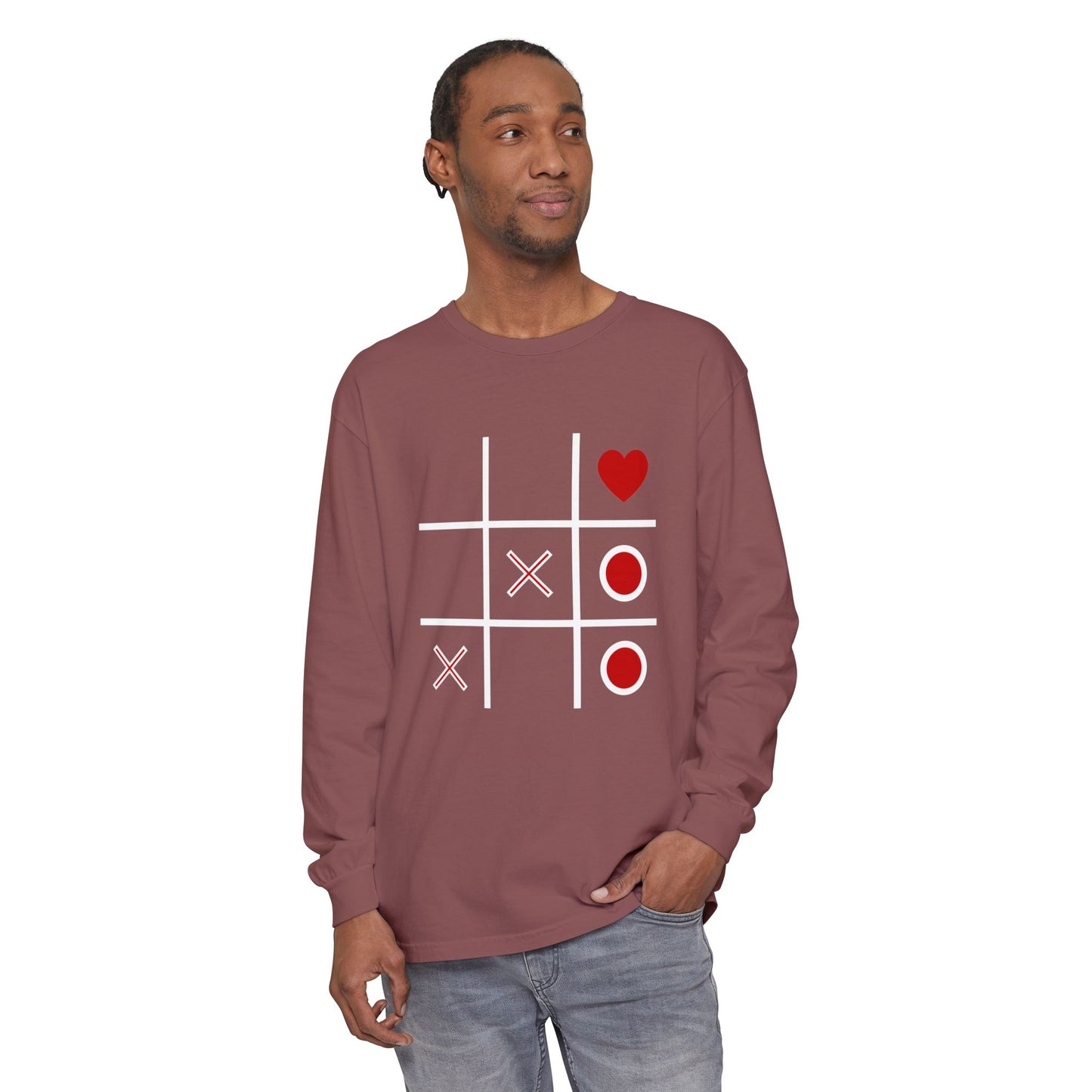 Heart Tic-Tac-Toe Long Sleeve T-Shirt