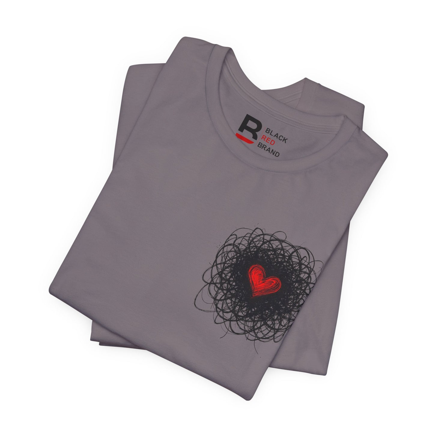 Black Red Doodle Heart